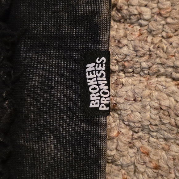 Broken Promises Adorned Washed Black Zip Up Hoodie Size Large - Picture 3 of 12